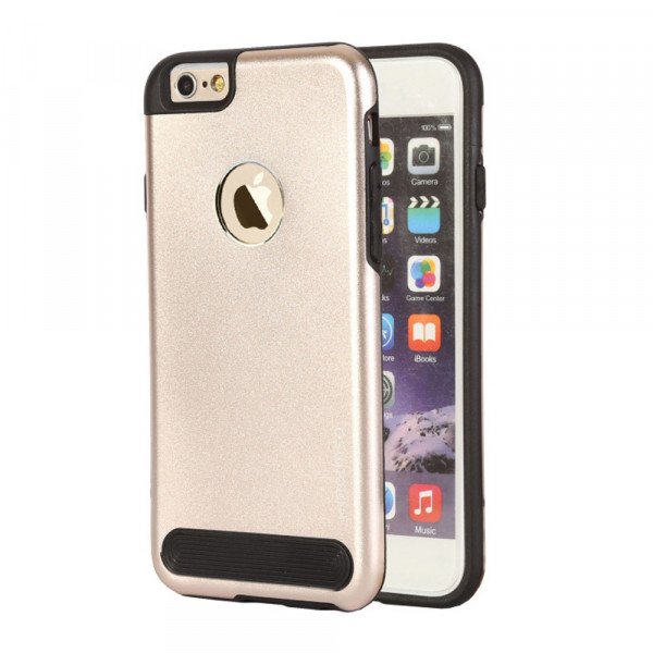 Wholesale Apple iPhone 6 Plus 5.5 Aluminum Armor Hybrid Case (Champagne Gold)